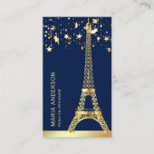 Carte De Visite Glam Stars Confetti Gold Foil Paris Tour Eiffel (Devant)