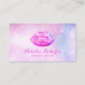 Carte De Visite Glam Unicorn Parties scintillant Chic Lips maquill (Devant)