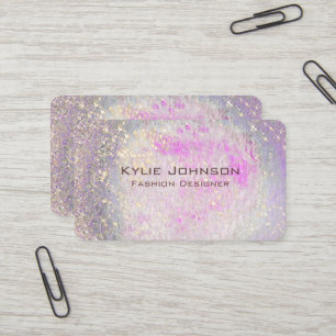 Carte De Visite Glam Violet Paillettes Opale Agate luxe Mode