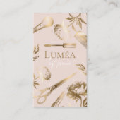 Carte De Visite Glamor Blush Pink Gold Beauty Salon Makeup Studio (Devant)