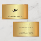 Carte De Visite Glamor Faux Gold Modèle moderne Élégant tendance (Devant / Derrière)