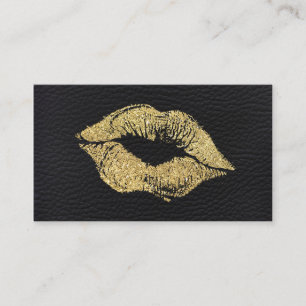 Carte De Visite Glamor Faux Gold Parties scintillant Kiss Cuir