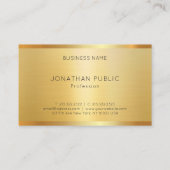 Carte De Visite Glamor Faux Gold Professional Moderne Élégant (Dos)