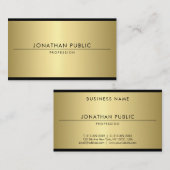 Carte De Visite Glamor Gold Look Moderne Élégant Simple Modèle (Devant / Derrière)