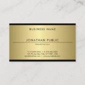 Carte De Visite Glamor Gold Look Moderne Élégant Simple Modèle (Dos)