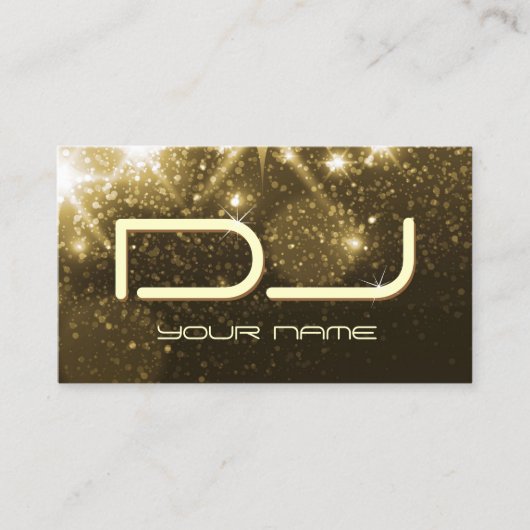 Carte De Visite Glamor Gold Sparkles - DJ Party (Devant)