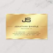 Carte De Visite Glamor Moderne Monogramme QR Code Gold Modèle (Devant)