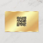 Carte De Visite Glamor Moderne Monogramme QR Code Gold Modèle (Dos)