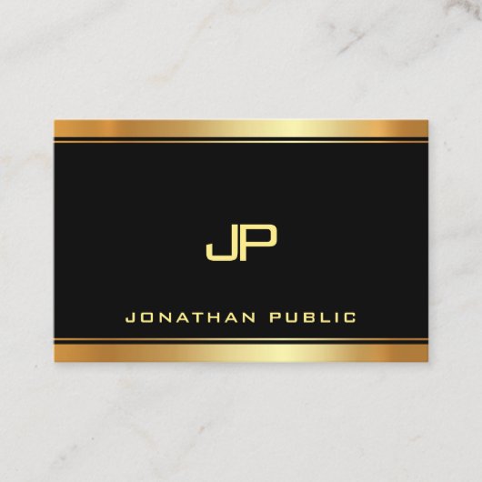 Carte De Visite Glamor Monogramme Modèle Moderne Luxe (Devant)