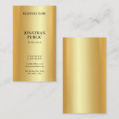 Carte De Visite Glamor Professionnel Moderne Élégant Modèle Or (Devant / Derrière)