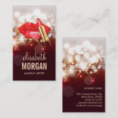 Carte De Visite Glamor Red Lips Gold Parties scintillant Sparkle m (Devant / Derrière)