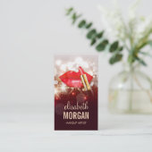 Carte De Visite Glamor Red Lips Gold Parties scintillant Sparkle m (Debout devant)