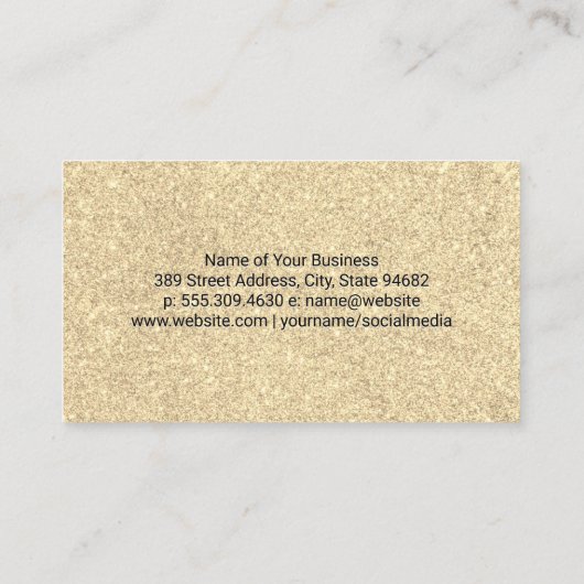 Carte De Visite Glamor Shimmer Parties scintillant or | Brosses de (Dos)