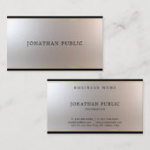 Carte De Visite Glamor Unique Gold Stripes Silver Metallure (Devant / Derrière)