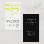 Carte De Visite Glamor Vert Artiste Expressif (Devant / Derrière)