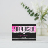 Carte De Visite Glamorous Black Girly Pink Glitter Diamonds (Debout devant)