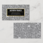 Carte De Visite GLAMOROUS SPARKLE mignon parties scintillant en or (Devant / Derrière)