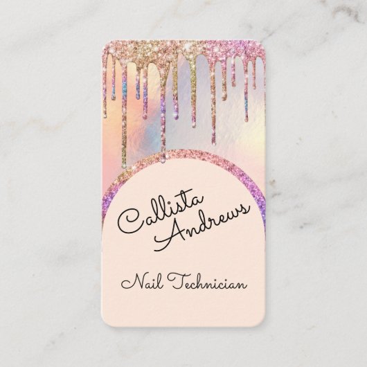 Carte De Visite Glamour Bling Iridescente Parties scintillant Driv (Devant)