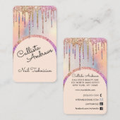 Carte De Visite Glamour Bling Iridescente Parties scintillant Driv (Devant / Derrière)