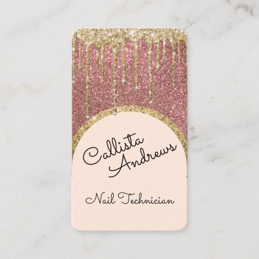 Carte De Visite Glamour Bling Rose Gold Parties scintillant Drift  (Devant)