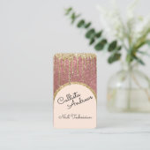 Carte De Visite Glamour Bling Rose Gold Parties scintillant Drift  (Debout devant)