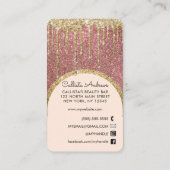 Carte De Visite Glamour Bling Rose Gold Parties scintillant Drift  (Dos)