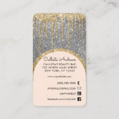 Carte De Visite Glamour Bling Silver Parties scintillant Driver Na (Dos)