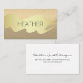 Carte De Visite Glamour Brossé Or Moderne (Devant / Derrière)