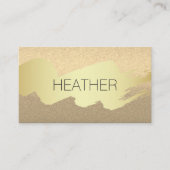 Carte De Visite Glamour Brossé Or Moderne (Devant)