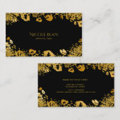 Carte De Visite Glamour Cheetah Gold & Black Exotic Jungle (Devant / Derrière)