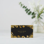 Carte De Visite Glamour Cheetah Gold & Black Exotic Jungle (Debout devant)