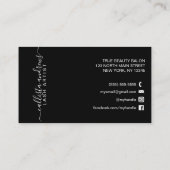 Carte De Visite Glamour Chic Gold Parties scintillant Typographie  (Dos)