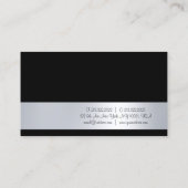 Carte De Visite Glamour de script moderne professionnel argenté (Dos)