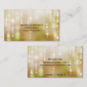 Carte De Visite Glamour d'or brillant Orbes Étincelles (Devant / Derrière)