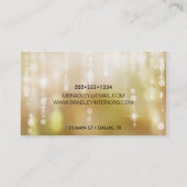 Carte De Visite Glamour d'or brillant Orbes Étincelles (Dos)