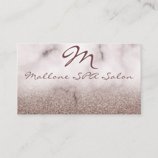 Carte De Visite Glamour Élégant Purple Glittery Monogramme Salon (Devant)