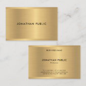 Carte De Visite Glamour Faux Gold Modèle Élégant Moderne Luxe (Devant / Derrière)