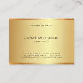 Carte De Visite Glamour Faux Or Moderne Élégant Professionnel (Dos)