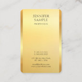 Carte De Visite Glamour Faux Or Moderne Professionnel Élégant (Dos)