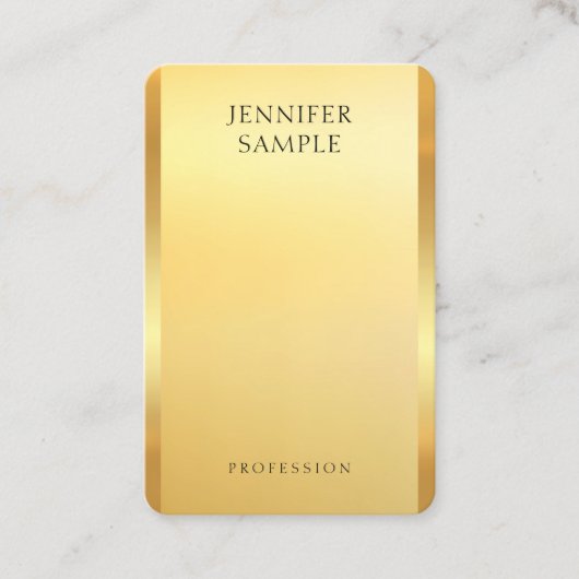 Carte De Visite Glamour Faux Or Moderne Professionnel Élégant (Devant)
