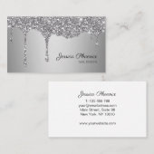 Carte De Visite Glamour Glamour Silver Glitzer (Devant / Derrière)