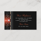 Carte De Visite Glamour Lave Noire Rouge Squigglé Bijoux Luxe (Dos)