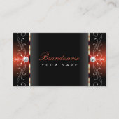 Carte De Visite Glamour Lave Noire Rouge Squigglé Bijoux Luxe (Devant)