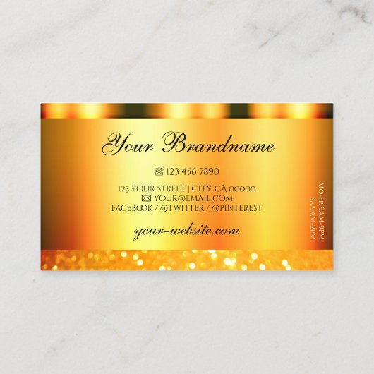 Carte De Visite Glamour Orange Sparkle Parties scintillant Luxe Ch (Dos)