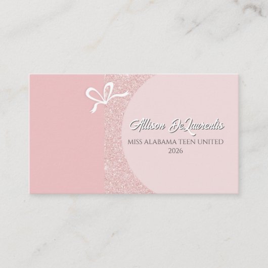 Carte de visite glamour Rose Gold Blush pour conco (Devant)