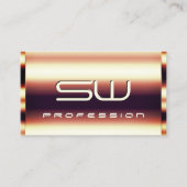 Carte De Visite Glamour Rose Gold Faux Initiales 3D Heures d'ouver (Devant)