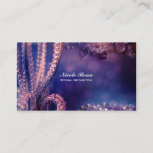 Carte De Visite Glamour Violet Éclat Chic Glamour Perles Élégant