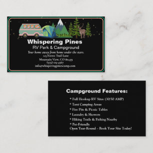 Carte De Visite Glamping Resort Nature Contact Design