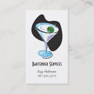Carte De Visite glass_black de martini de barman