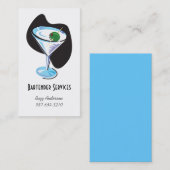 Carte De Visite glass_black de martini de barman (Devant / Derrière)